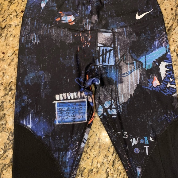 Nike Dri-Fit power victory print mesh tights leggings Medium - Picture 5 of 10